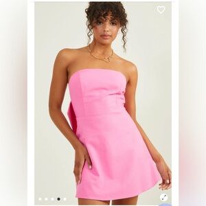 White Lilia Strapless Bow Dress